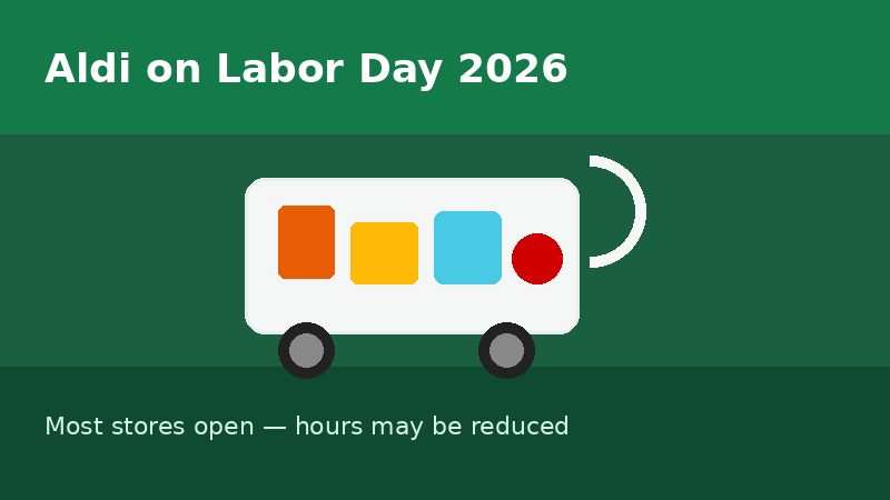 Grocery cart illustration for Aldi Labor Day 2026 store hours