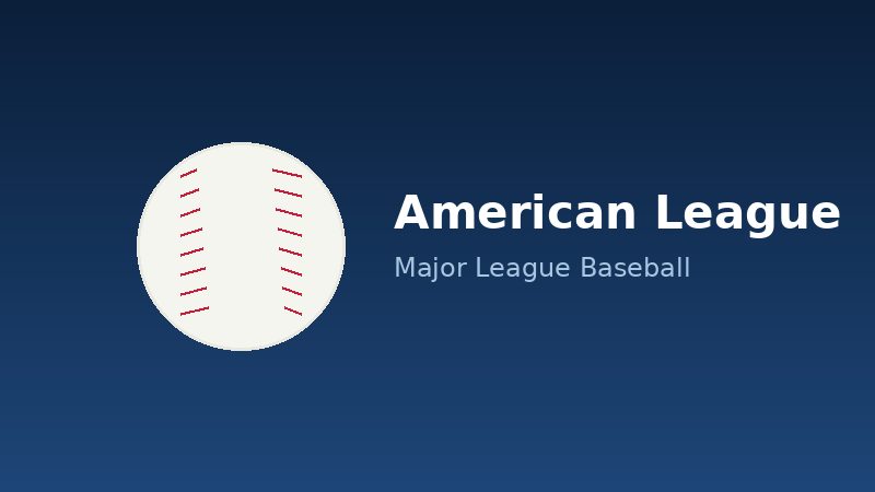 Illustration of a baseball with American League and Major League Baseball labels