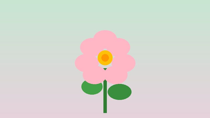 Stylized flowering plant representing anthophyta angiosperms