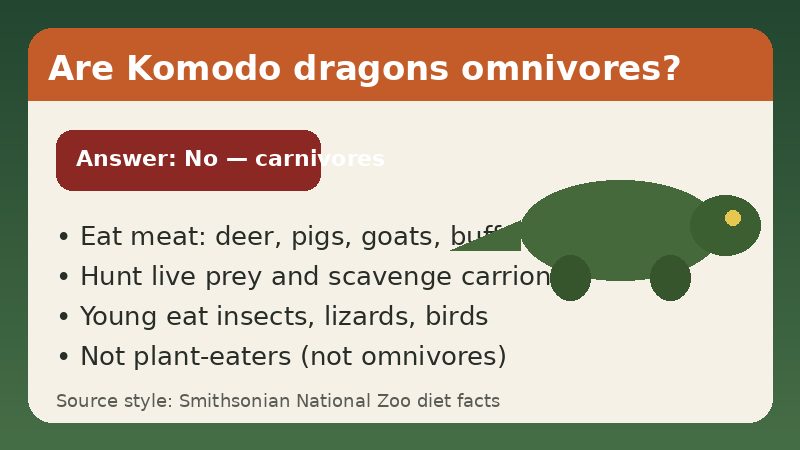 Infographic: Komodo dragons are carnivores, not omnivores