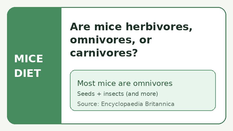 Infographic answering whether mice are herbivores, omnivores, or carnivores