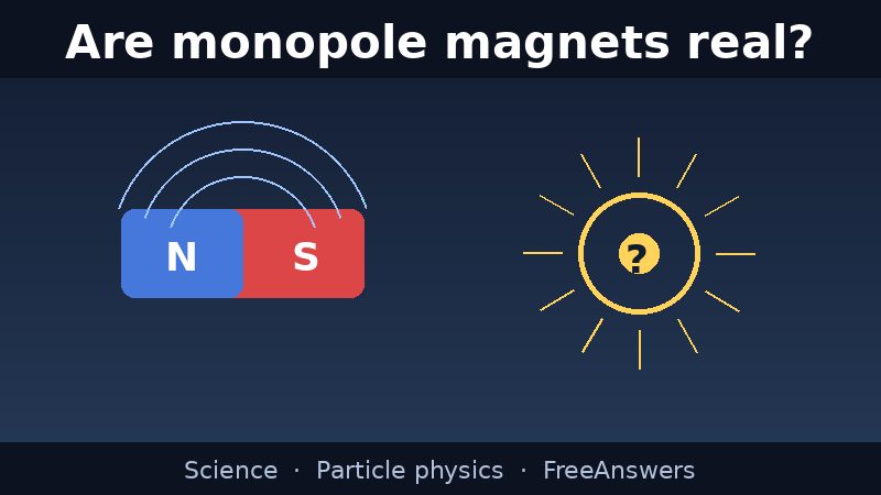 Illustration comparing a bar magnet with north and south poles to a hypothetical magnetic monopole