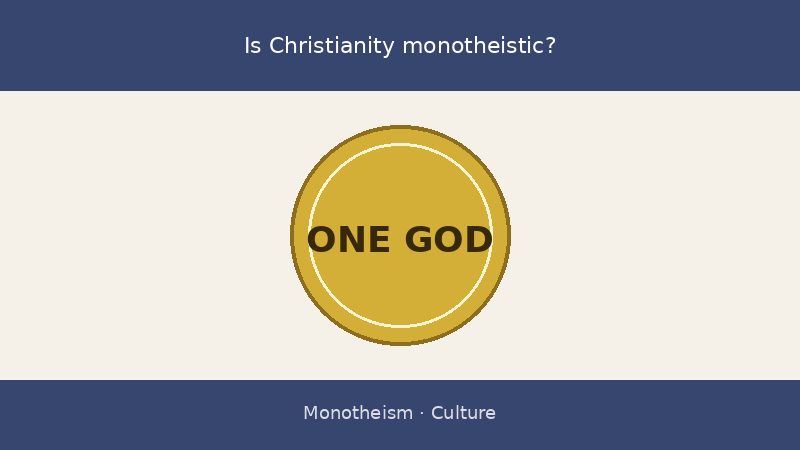 Simple illustration of a single gold circle labeled One God, representing monotheism