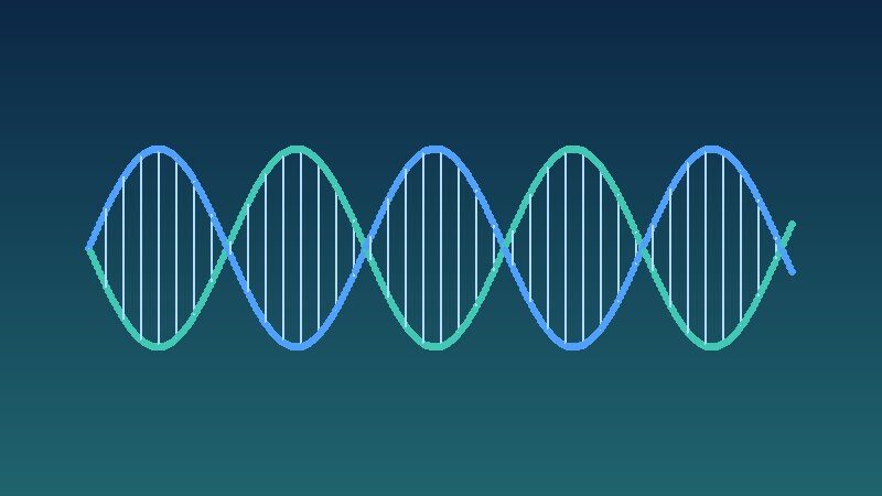 Abstract illustration of a DNA double helix representing molecular computing