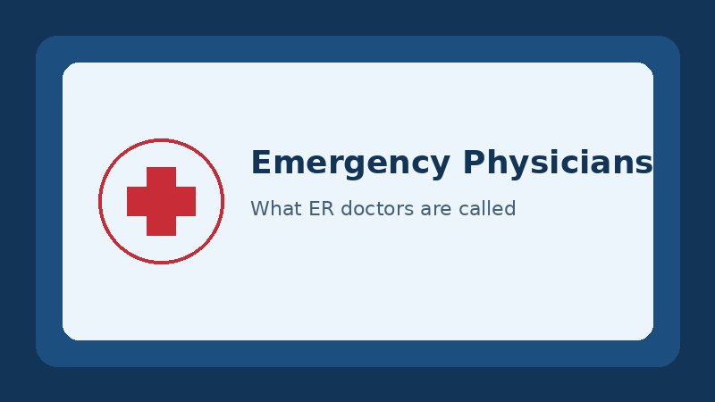 Graphic labeled Emergency Physicians — What ER doctors are called