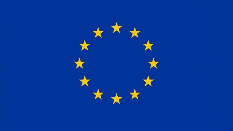 European Union flag with twelve gold stars on a blue field