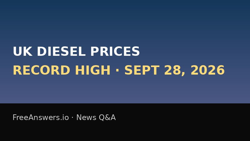 Illustration related to UK diesel prices and a possible U.S. diesel export ban, September 2026