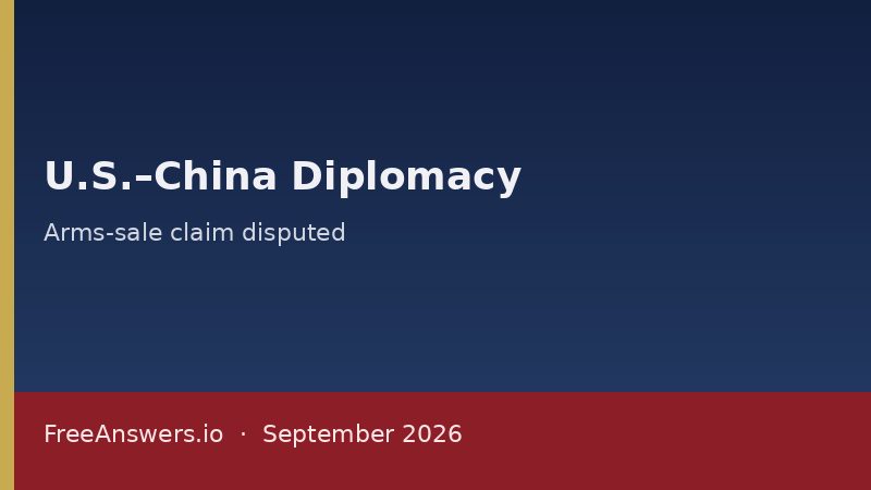 U.S.–China diplomacy graphic for arms-sale claim story