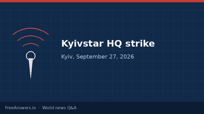 Abstract illustration of a mobile-network signal tower representing Kyivstar headquarters