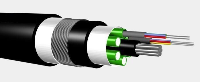 Cross-section of an optical fiber cable, illustrating the kind of undersea telecom links that carry internet traffic