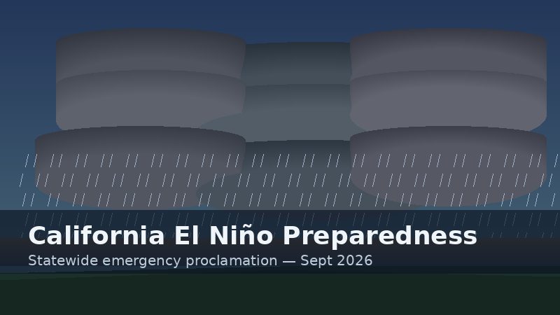 California storm sky illustration for El Niño emergency preparedness
