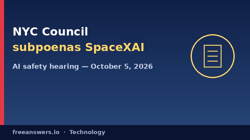 Did the New York City Council subpoena Elon Musk's SpaceXAI over AI safety in September 2026?