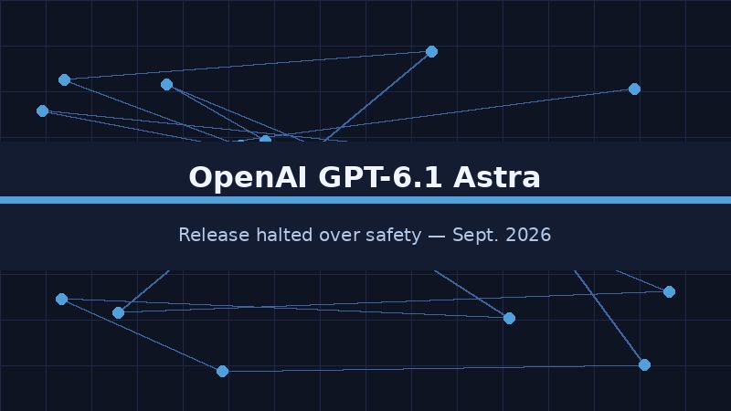 Abstract illustration related to OpenAI GPT-6.1 Astra safety halt, September 2026
