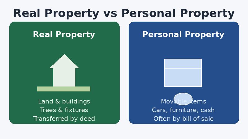 Diagram comparing real property and personal property