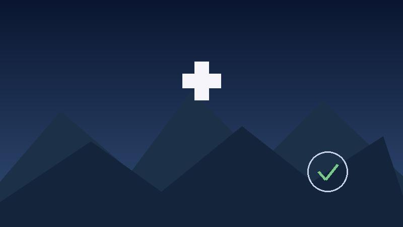 Abstract alpine landscape with Swiss cross motif for neutrality referendum