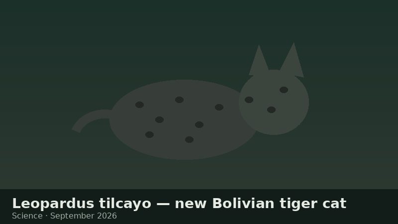 Illustrated spotted tiger cat representing Leopardus tilcayo
