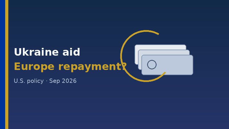 Abstract illustration suggesting Ukraine aid and a Europe repayment question