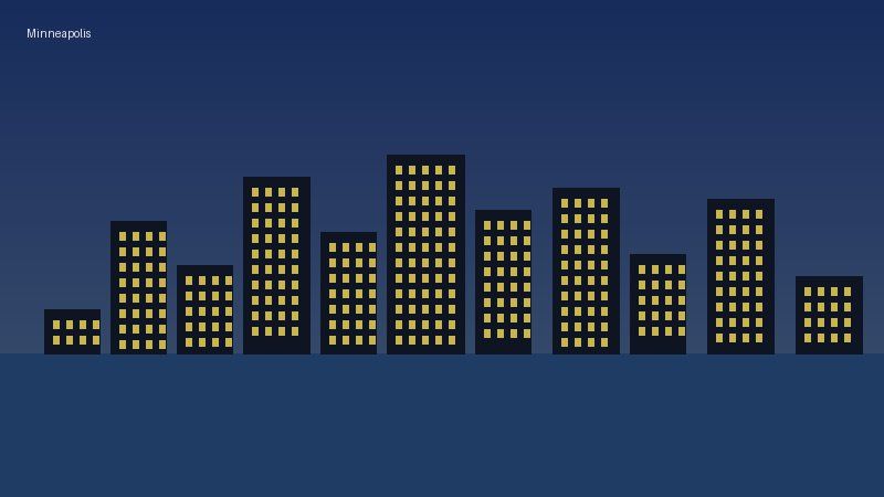 Stylized Minneapolis skyline illustration
