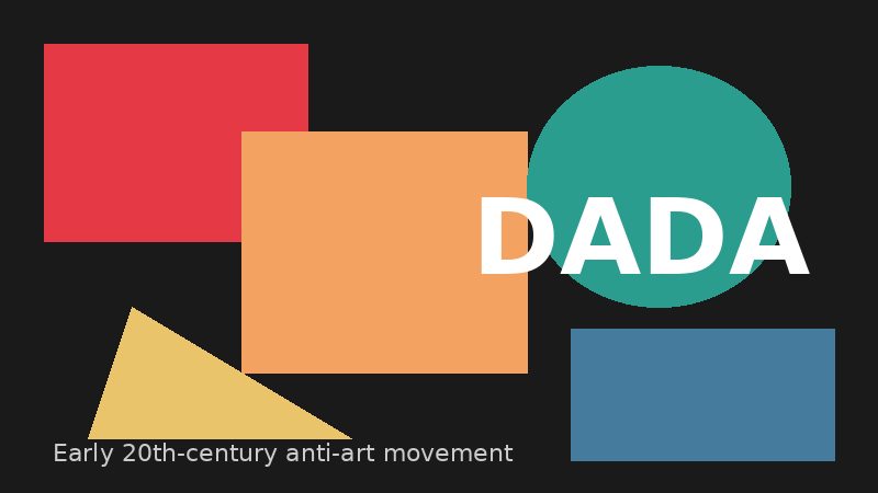 Abstract geometric collage illustration suggesting the Dada anti-art movement