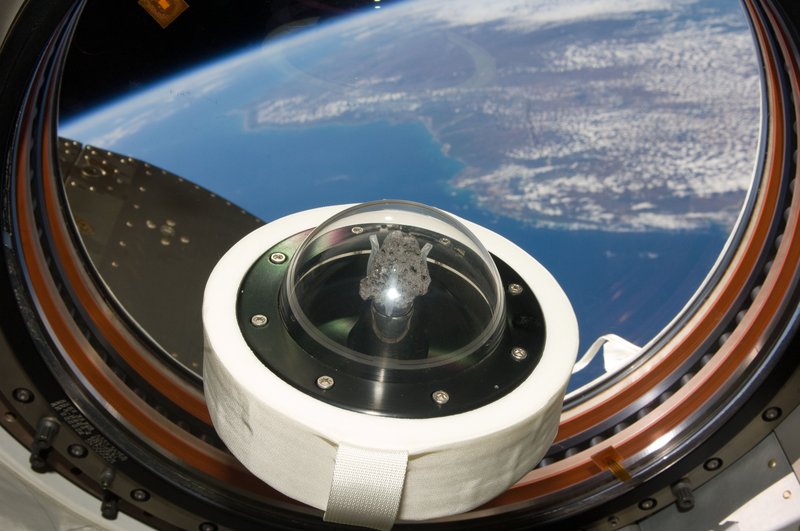Apollo 11 moon rock sample 10072 displayed aboard the International Space Station (NASA)