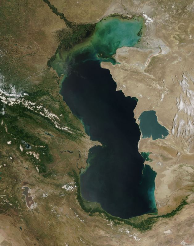 Satellite view of the Caspian Sea