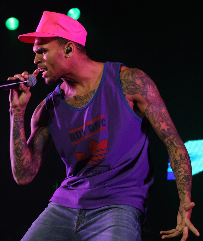 R&B singer Chris Brown performing in 2012