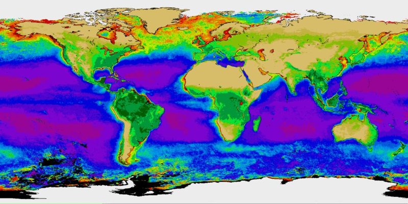 NASA satellite view of Earth vegetation (biosphere NDVI)