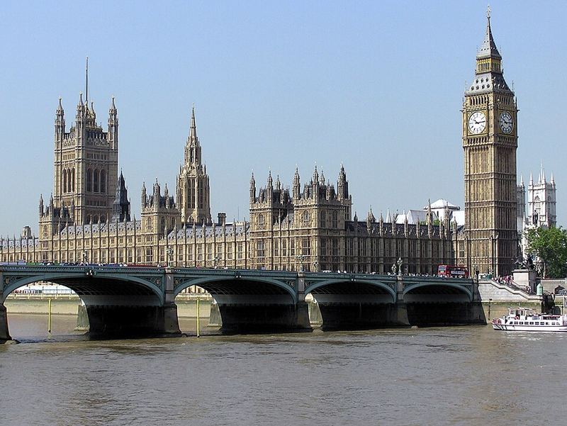 The Palace of Westminster, home of the UK Parliament, seen across the River Thames in London