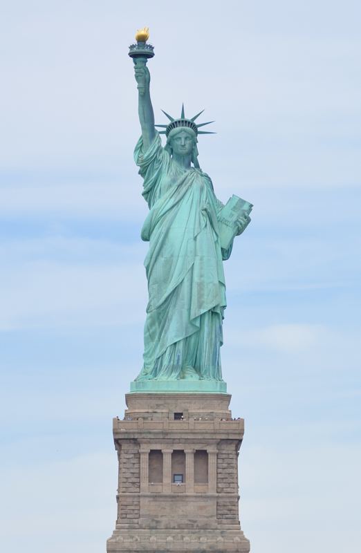 Front view of the Statue of Liberty