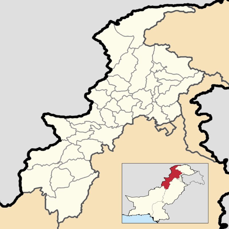 Locator map of Khyber Pakhtunkhwa province, Pakistan