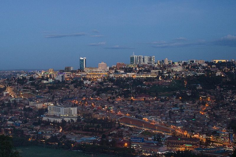 Kigali, Rwanda, skyline at dusk