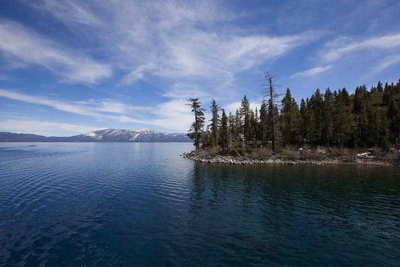 Lake Tahoe north shore seen from the east shore