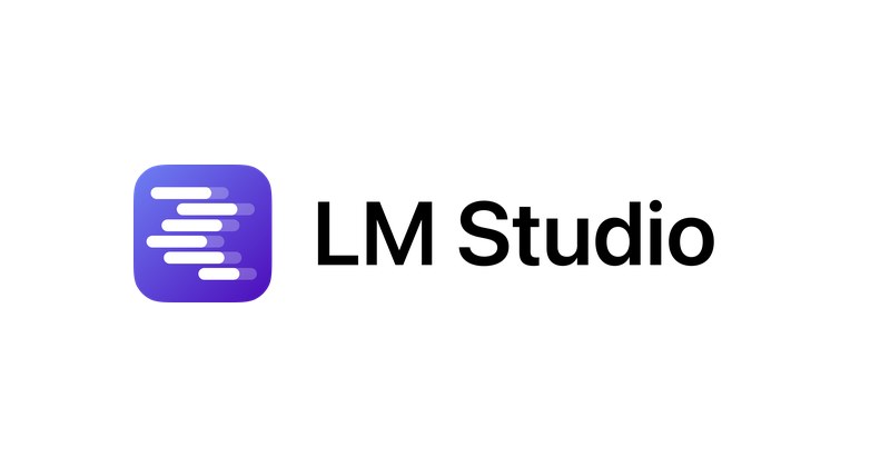 Official LM Studio logo, a purple app icon with stacked white lines next to the LM Studio wordmark, for the LM Studio Bionic guide
