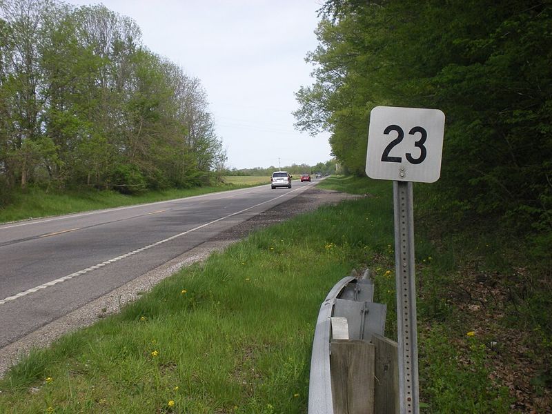 A US highway mile marker sign
