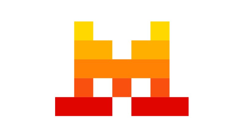 Mistral AI logo, a pixelated letter M in yellow, orange and red blocks, representing the Mistral Large 4 model
