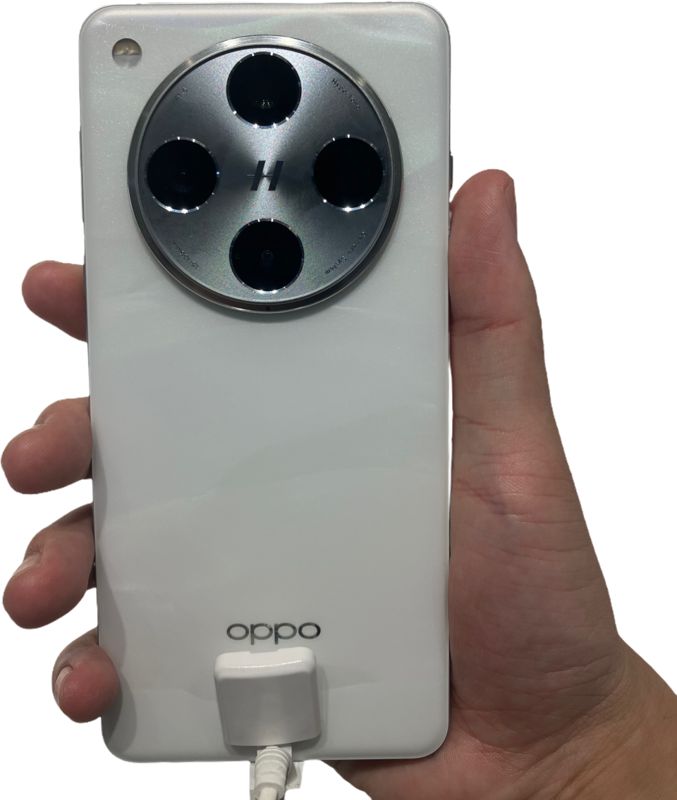 Back of an OPPO Find X8 Pro smartphone in white, the predecessor to the Find X10 series