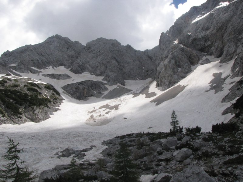 Skuta Glacier in the Kamnik-Savinja Alps, Slovenia