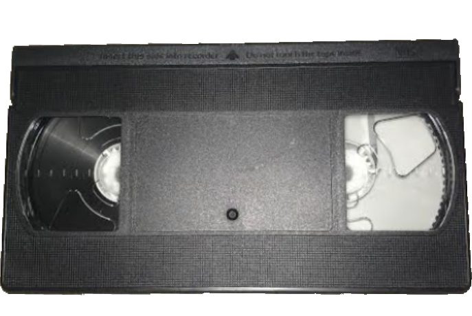 Black VHS videocassette