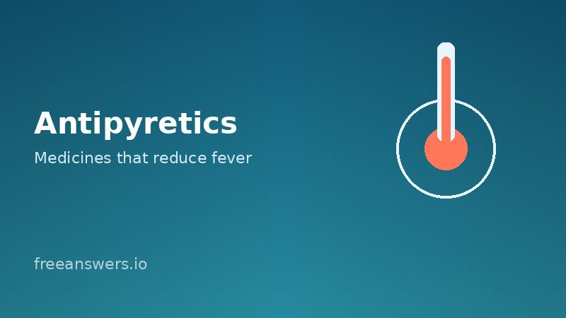 Stylized thermometer graphic illustrating antipyretic fever-reducing medicines