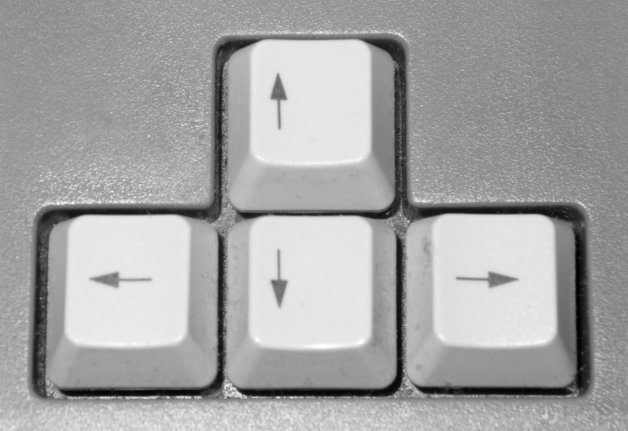 The four arrow keys on a PC keyboard in an inverted-T layout