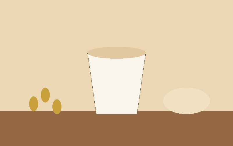 Illustration of a malted milkshake glass and barley grains