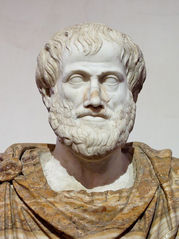 Marble bust of the Greek philosopher Aristotle