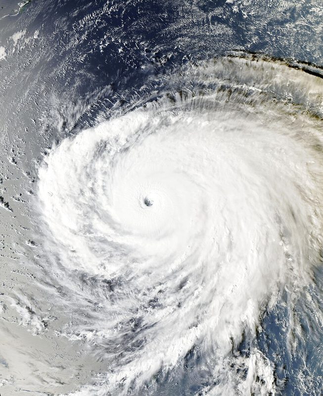 Satellite image of Typhoon Champi over the western Pacific Ocean on October 20, 2026