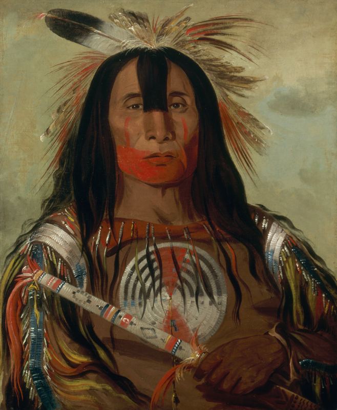 George Catlin portrait of Blackfoot chief Buffalo Bull's Back Fat