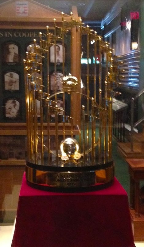 Commissioner's Trophy awarded to the 1995 World Series champions, a silver trophy with baseball-shaped top